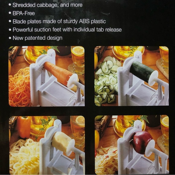 Paderno World Cuisine 3 Steel Blade Vegetable Slicer/Spiralizer, Counter-Mounted - Picture 11 of 13